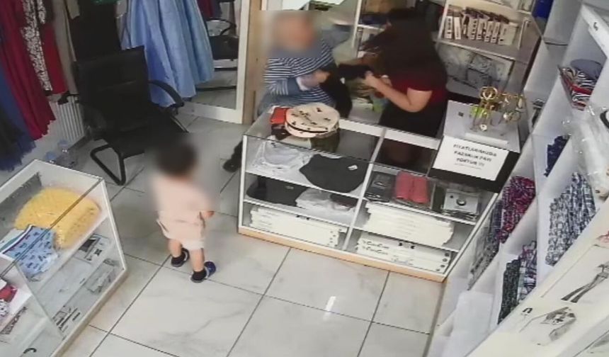 Ücret nedeniyle tartıştığı terzinin kızını dabetti; olay kamerada
