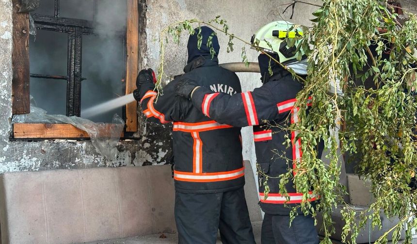 Çankırı'da çıkan yangında 2 ev, 2 ahır ve 1 samanlık küle döndü