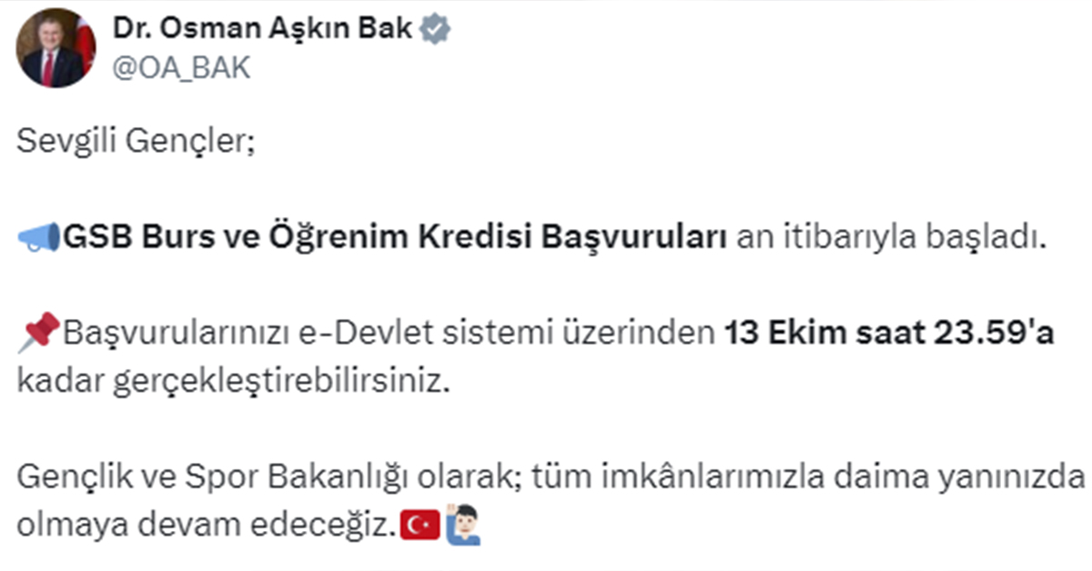 Bakan Bak Burs Ogrenci Para 2