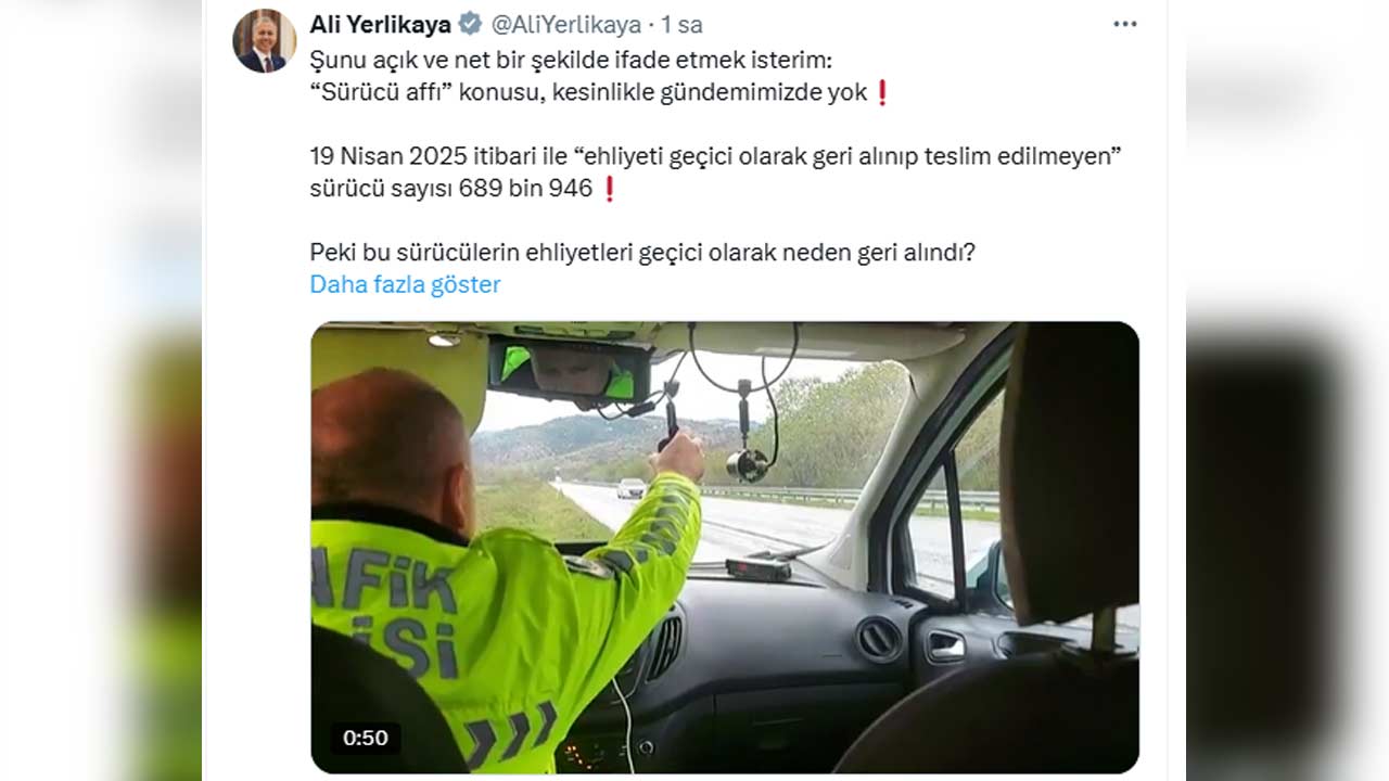 Bakan Yerlikaya Surucu Affi 1