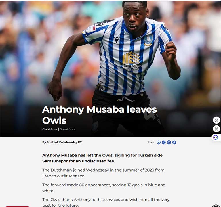 Sheffield Wednesday Samsunspo 6