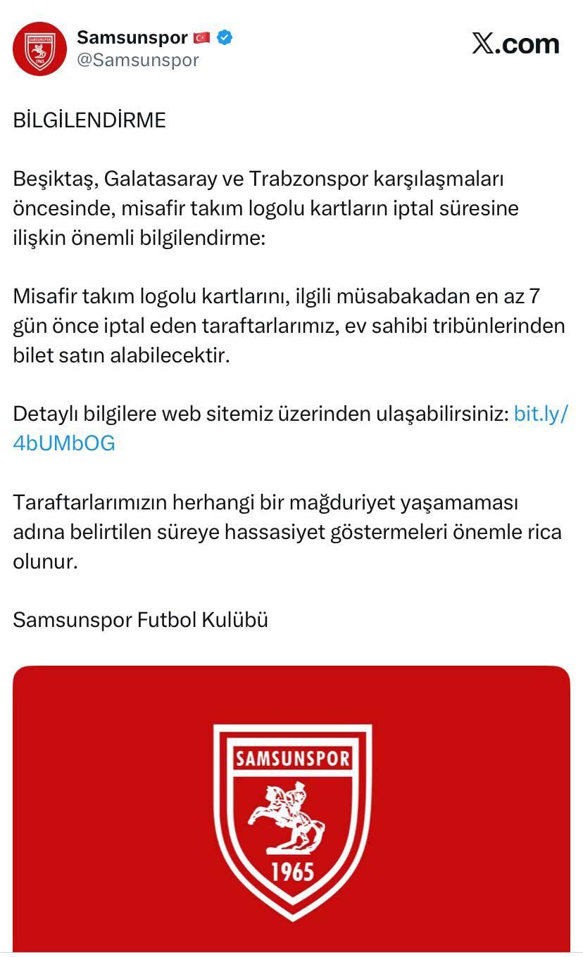 Samsunspor Taraftar Aciklama 2-1