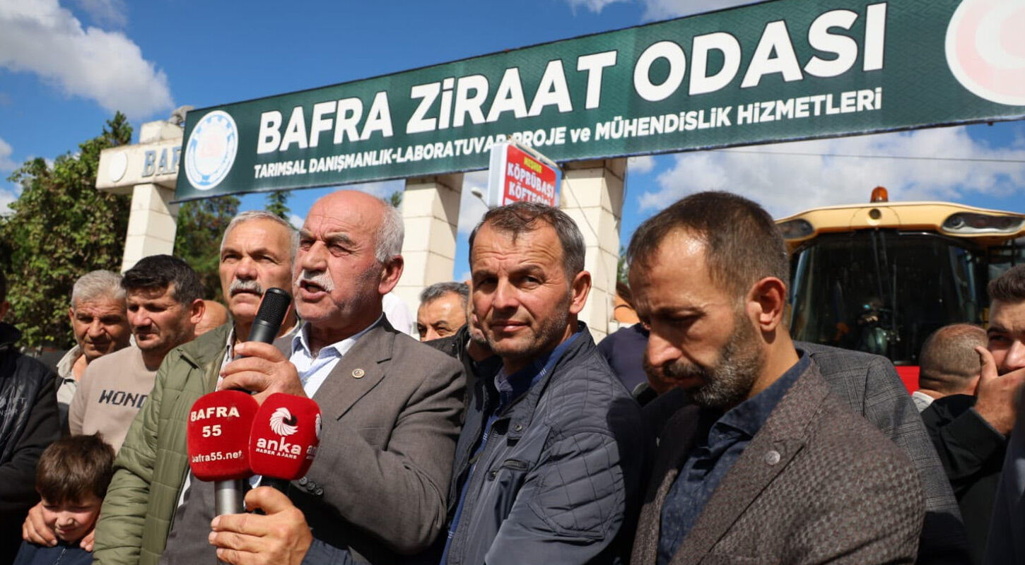 Bafrada Celtik Ureticilerinden 600 Traktorlu Eylem 1